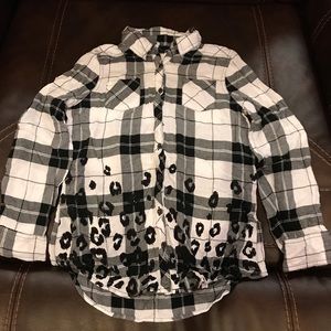Justice size 16 plaid long sleeve button up shirt